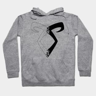 Shadowhunters rune / The Mortal Instruments - Angelic power rune half solid half silhouette (black) - Clary, Alec, Izzy, Jace, Magnus - Malec - Parabatai Hoodie